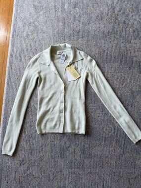 Wilfred Pale Mint Collared Button-Front Cardigan